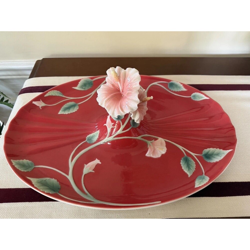 Franz Collection Island Beauty Hibiscus Tray Beautiful!